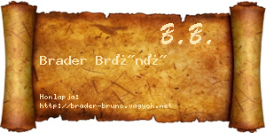 Brader Brúnó névjegykártya